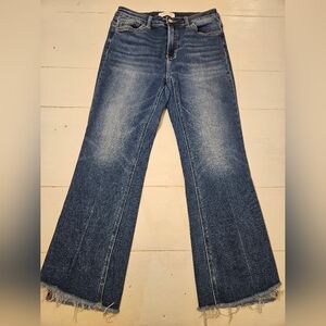 VERVET BY FLYING MONKEY Dark Blue Wide Leg Flare Jeans
